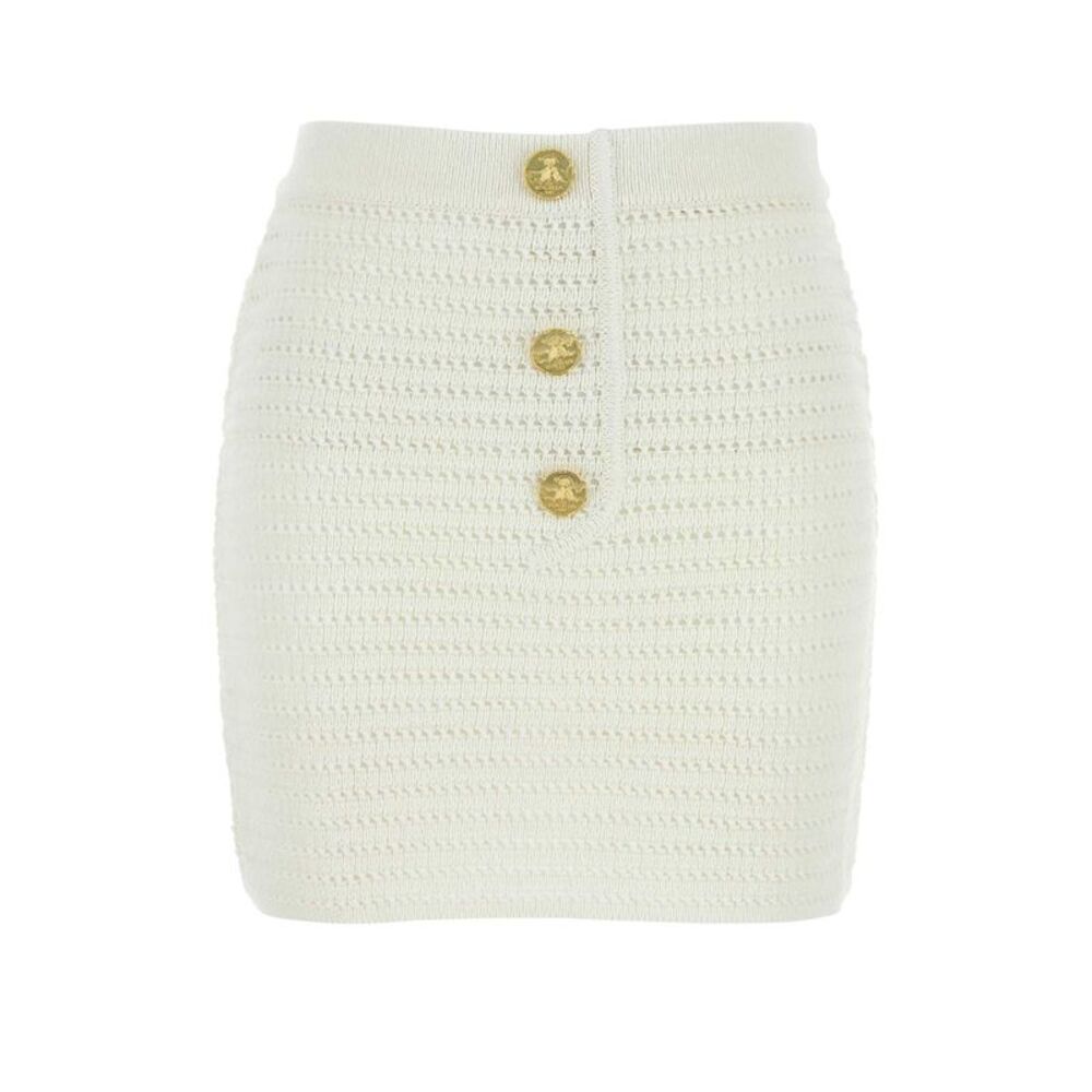 Le Kasha Women White Crochet Mini Skirt
